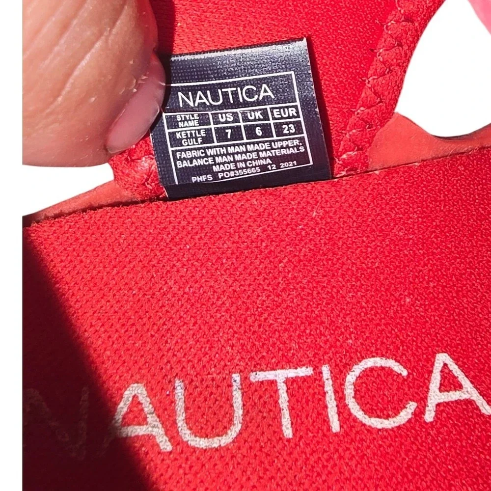 Nautica Kettle Gulf Boys Red Water Shoes Sandals Size 7 Toddler Mesh Closed Toe‎